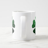 Donkere groene glitter sparren Shamrock Clovers Grote Koffiekop (Achterkant)