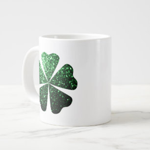 Donkere groene glitter sparren Shamrock Clovers Grote Koffiekop