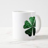 Donkere groene glitter sparren Shamrock Clovers Grote Koffiekop (Voorkant rechts)