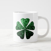 Donkere groene glitter sparren Shamrock Clovers Grote Koffiekop (Rechts)