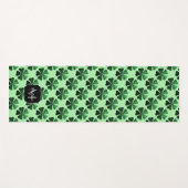 Donkere groene glitter sparren Shamrock Monogram Yogamat (Voorkant (horizontaal))