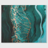 Donkere groene golven in abstracte lagen cadeaupapier (Vlak)