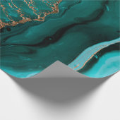 Donkere groene golven in abstracte lagen cadeaupapier (Hoek)