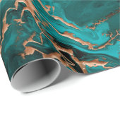 Donkere groene golven in abstracte lagen cadeaupapier (Rol Hoek)