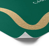 Donkere groene goud golf gratulatieparty welkom poster (Hoek)