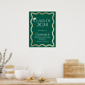 Donkere groene goud golf gratulatieparty welkom poster (Keuken)