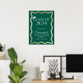 Donkere groene goud golf gratulatieparty welkom poster (Thuiskantoor)