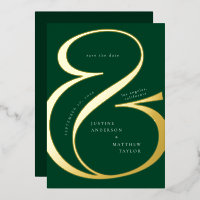 Donkere groene gouden ampersand typografie bewaar 