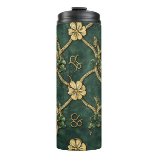 DONKERE GROENE & GOUDEN IERSE CELTISCHE KNOPEN & K THERMOSBEKER