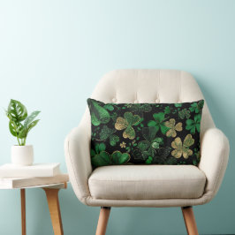 DONKERE GROENE & GOUDEN IERSE THEMA GLITTER-UITERL KUSSEN
