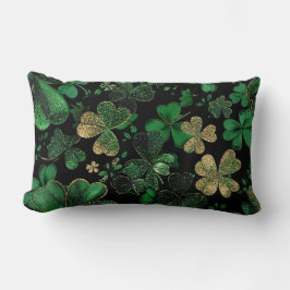 DONKERE GROENE & GOUDEN IERSE THEMA GLITTER-UITERL KUSSEN