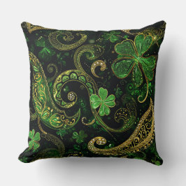 DONKERE GROENE & GOUDEN IERSE THEMA GLITTER-UITERL KUSSEN