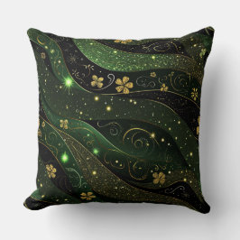 DONKERE GROENE & GOUDEN IERSE THEMA GLITTER-UITERL KUSSEN