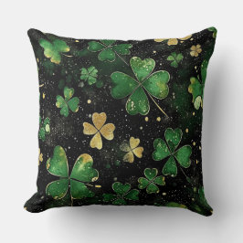 DONKERE GROENE & GOUDEN IERSE THEMA GLITTER-UITERL KUSSEN