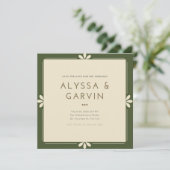 Donkere groene grens sparen de Verzoek van de Datu Save The Date (Staand voorkant)