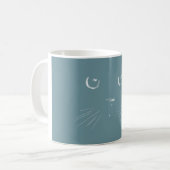 Donkere groene kat patroon koffiemok (Voorkant links)