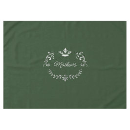 Donkere groene kroonrust gepersonaliseerd tafelkleed