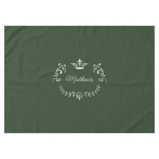 Donkere groene kroonrust gepersonaliseerd tafelkleed (Voorkant (Horizontaal))