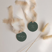 Donkere groene moderne kalligrafie Weddenschap Dan Bedankjes Labels