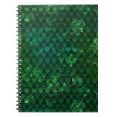Donkere groene ombre en sparkles Drakenschalen Notitieboek (Voorkant)