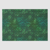 Donkere groene ombre en sparkles Drakenschalen Tissuepapier (Voorkant)