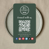 Donkere groene QR-code Verbind ons met sociale med Visitekaartje