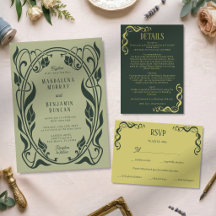 Donkere groene salie bos Art Nouveau elegante trou