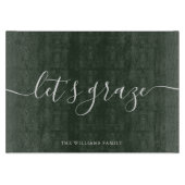 Donkere groene scriptbewerkingskaart voor Charcute Snijplank (Voorkant)