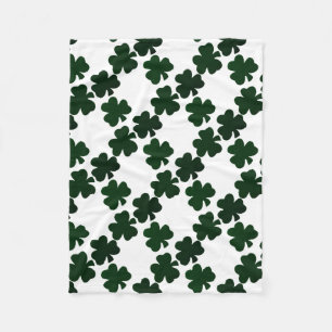 Donkere groene shamrocks fleece deken