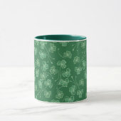 Donkere groene Shamrocks Pattern Ringer Mok (Midden)