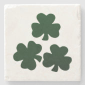 Donkere groene shamrocks stenen onderzetter (Voorkant)