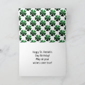 Donkere groene sparken Shamrock St Patricks Birthd Kaart (Binnen)