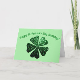 Donkere groene sparken Shamrock St Patricks Birthd Kaart
