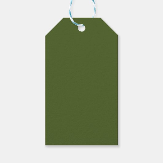 Donkere, groene, stevige kleur cadeaulabel (Voorkant)