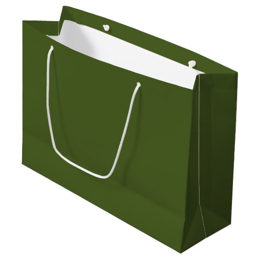 Donkere, groene, stevige kleur groot cadeauzakje (Voorkant Gekanteld)