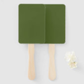 Donkere, groene, stevige kleur handwaaier (Voorkant en achterkant)