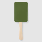 Donkere, groene, stevige kleur handwaaier (Achterkant)