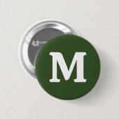 Donkere, groene, stevige kleur ronde button 5,7 cm (Voorkant /achterkant)