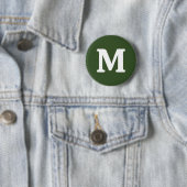 Donkere, groene, stevige kleur ronde button 5,7 cm (In situ)