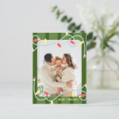 Donkere groene stripper voor kerstkaart aankondigingskaart (Staand voorkant)