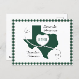 Donkere groene Texas Curling Ribbon Sparen de Datu Briefkaart