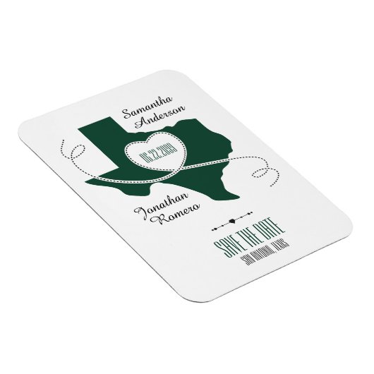 Donkere groene Texas Curling Ribbon Sparen de Datu Magneet (Rechterzijde)