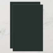 Donkere, groene, vaste kleur met Oerwoud Briefpapier (Voorkant / Achterkant)