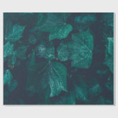 Donkere groene visblad waterdruppels cadeaupapier (Vlak)