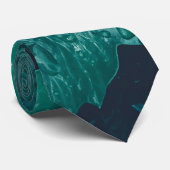 Donkere groene visblad waterdruppels stropdas (Opgerold)