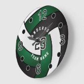 Donkere groene volleybalstijl met DIY-tekst Grote Klok (Hoek)