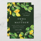 Donkere groene Waterverf citroen middellandse zee Kaart (Voorkant / Achterkant)