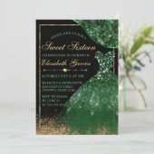 Donkere groene Waterverf Dress & wave border Sweet Kaart (Staand voorkant)