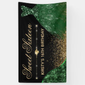 Donkere groene Waterverf Dress & wave border Sweet Spandoek (Verticaal)