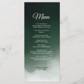 Donkere groene Waterverf Moderne bruiloft Menu (Voorkant)